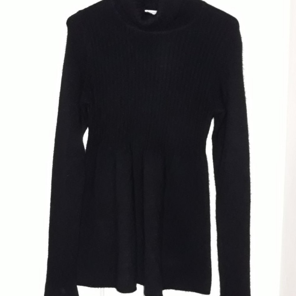 Vince Cashmere Turtleneck Sweater Black Babydoll Size Small